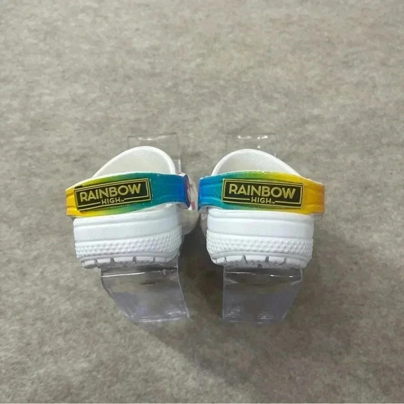 CROCS Kids Classic Rainbow High Toddlers White Slip On Shoes Size C5 Toddler - Picture 4 of 13